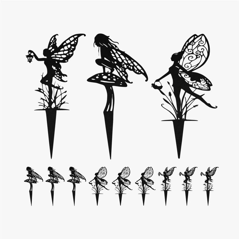 Garkup Decorative Garden Stakes, Fairy Garden Statues for Home and Garden (12) - Image 1